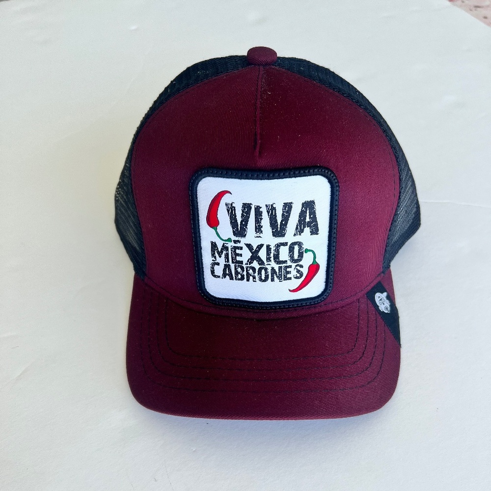 POOK Trucker Cap | Embroidered Mexican Phrase "Viva Mexico..." | Adjustable Hat